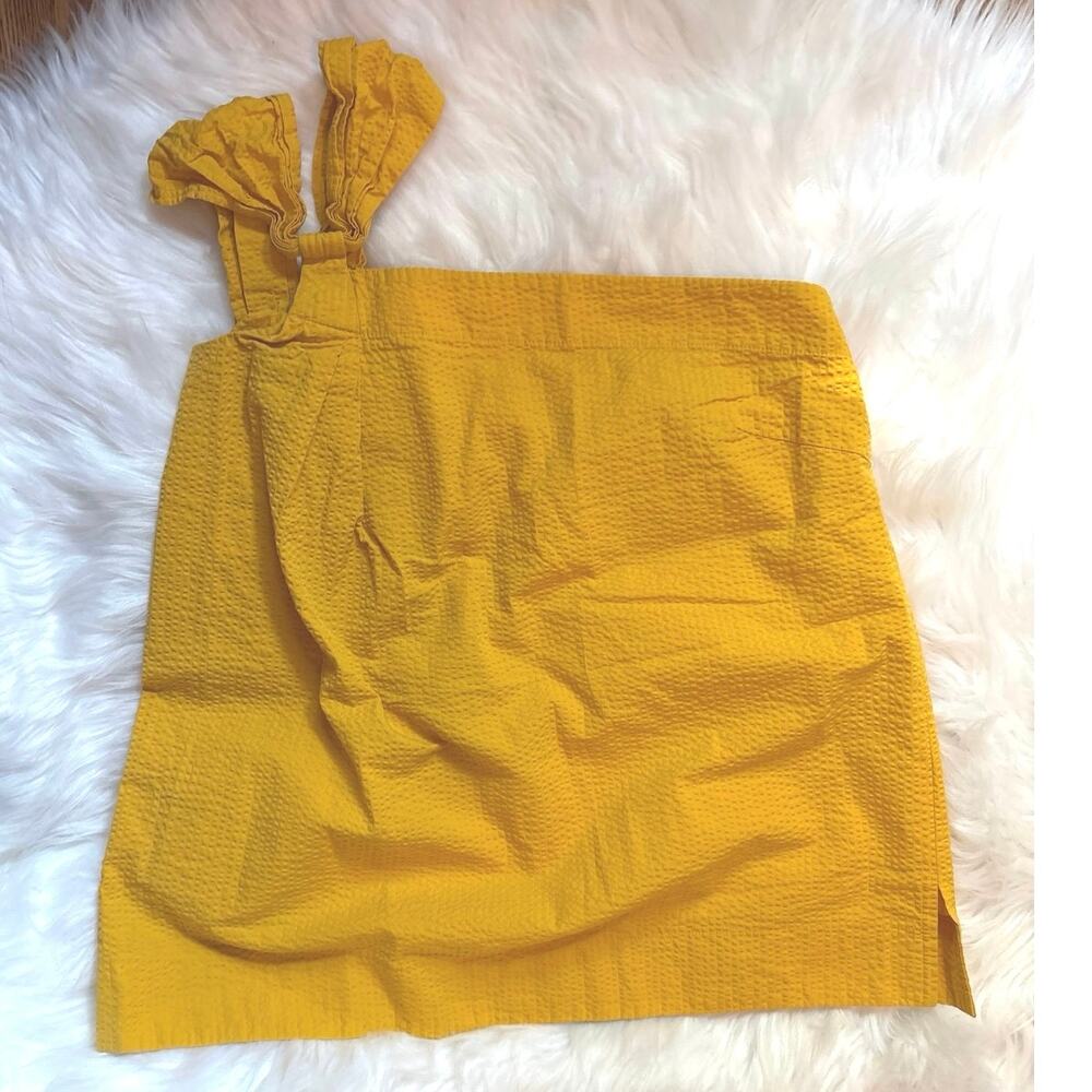 Cuyana Yellow One-Shoulder Textured Tank Top - Picture 2 of 9